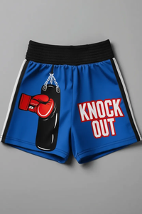 Shorts de boxe haute performance en tissu polyester, impression personnalisée, logo brodé, respirant, pour l'entraînement - Product Image 6