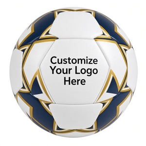 Balón de Fútbol Personalizable con Patrón Blanco, Azul Marino y Dorado, Balón de Entrenamiento Resistente de 0.5 kg, Inflado y Empacado - Product Image 6
