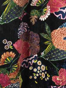 Vintage Style Cotton Velvet Curtain Black Fruit Print Boho Drapes Home Decor Luxury Cotton Velvet Style - Product Image 5