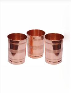 Juego de 3 Vasos de Cobre de Grado Alimenticio para Vino y Leche, Capacidad de 900 ml, Fáciles de Limpiar - Product Image 1
