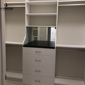 Armoire autoportante en bois minimaliste moderne personnalisée JY Project avec portes battantes à panneaux plats pour chambre d'appartement - Product Image 5