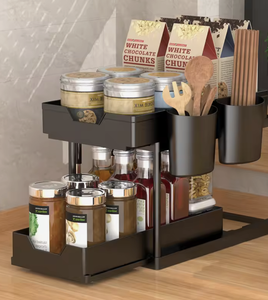 OEM/ODM Vietnam 2 Tier Adjustable Carbon Steel <b>Dish</b> <b>Rack</b> Cabinet Organizer Kitchen Bathroom Storage Shelf - Product Image 4
