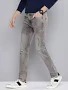 Jean décontracté en denim tissé pour homme, coupe large, taille mi-haute, déchiré, ample, écologique, résistant à la décoloration - Product Image 1