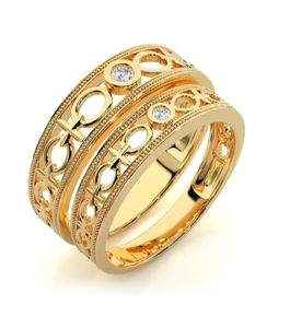 925 Sterling <b>Silver</b> Gold Plated Infinity <b>Couple</b> <b>Rings</b> - Product Image 3