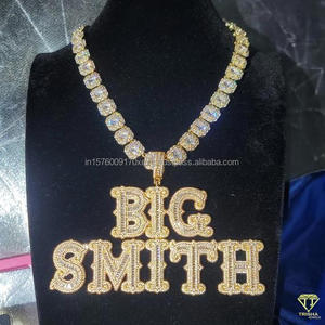 จี้เพชรเพาะเลี้ยงระดับพรีเมียม "BIG SMITH" พร้อมสร้อยเทนนิสแบบฝังเพชรเต็มเส้น เครื่องประดับฮิปฮอป ขายส่ง - Product Image 5