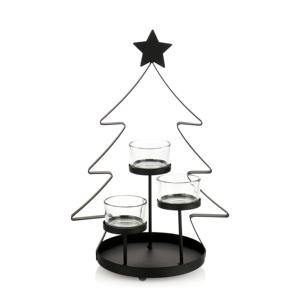 2026 Christmas Home Tabletop Decorations Black Metal Tea <b>Light</b> Candle Holder in <b>Tree</b> Shape - Product Image 6