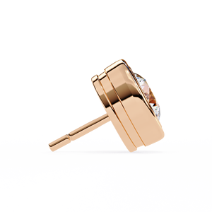 Pendientes Clásicos con Bisel de Corte Redondo, con Diamantes Cultivados en Laboratorio de 1 Quilate (cada uno), Oro de 14K, Certificados por IGI, Ideales para Regalo, Fiestas y Aniversarios - Product Image 3