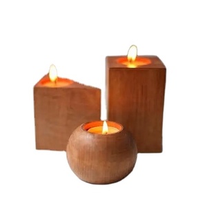 Italian Style Customizable Simple Home Decorative Unique Low Factory Price Various Style Candle Stand Wood Candlestick Decor - Product Image 1