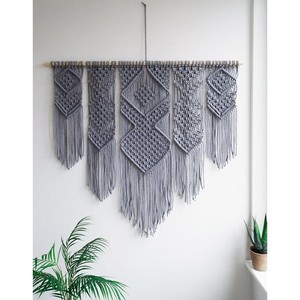 Art mural en macramé en coton fait main |   Design géométrique |   Vente en gros depuis l'Inde - Product Image 2