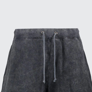 Shorts amples vintage délavés à l'acide pour hommes, personnalisables, en coton, décontractés, avec impression numérique, pour l'été - Product Image 3