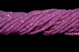 ลูกปัดแซฟไฟร์สีชมพูธรรมชาติทรงรอนเดลเหลี่ยมเพชรพลอย ขนาด 3 มม. ความยาว 16 นิ้ว เส้นผ่านศูนย์กลางรู 0.5 มม. น้ำหนักปรับแต่งได้สำหรับทำเครื่องประดับ - Product Image 4