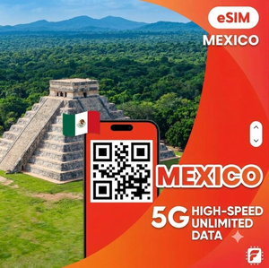 eSIM สำหรับนักท่องเที่ยวเม็กซิโก ข้อมูลมือถือความเร็วสูง, เปิดใช้งานคิวอาร์โค้ดทันที, ไม่ต้องใช้ซิมการ์ดทางกายภาพ NionAir - Product Image 1