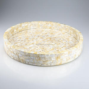 Plateau de service fait main antique moderne de luxe d'incrustation de nacre pour la maison - Product Image 4