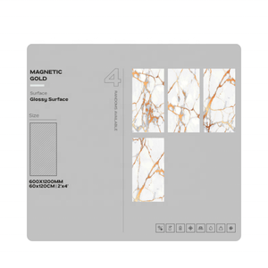 Nueva Baldosa de Porcelana Esmaltada Brillante con Aspecto de Mármol de 600X1200 mm, Baldosa Vitrificada GVT 2x4 PGVT de 60x120 - Product Image 2