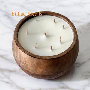 Grand bol à bougie en bois, bols à bougie en bois - Product Image 4