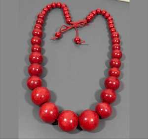 Handmade Resin Beaded Necklace Oval Green Statement Jewelry Fashion Accessory Resin Crafts - Product Image 3