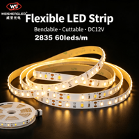 Lampu Strip LED 2835 60leds/m  Lumen Tinggi Lampu Pita LED Fleksibel untuk Dekorasi Proyek Dalam Ruangan