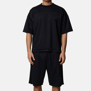 Men's Black Mesh Breathable Shorts Mid Waist <b>Elastic</b> Comfortable Casual Bermuda Style Knitted Polyester Solid Color - Product Image 4