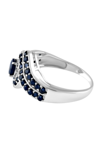 Anillo de Zafiro Azul en Plata de Ley 92.5 KLSR-10678 - Product Image 3