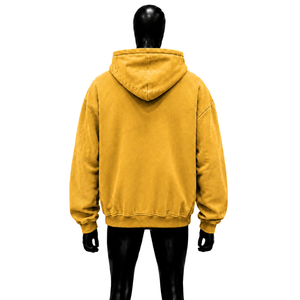 Vente en gros Sweat à capuche jaune oversize zippé coupe classique motif à pois imprimé style décontracté pour l'automne en tissu tricoté 100% coton - Product Image 2