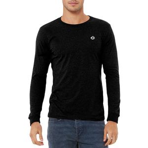 <b>Black</b> Men's <b>Long</b> <b>Sleeve</b> Crew Neck T Shirt Regular Fit Cotton Jersey Fabric Lightweight Casual <b>Top</b> for Everyday Apparel Supply - Product Image 1