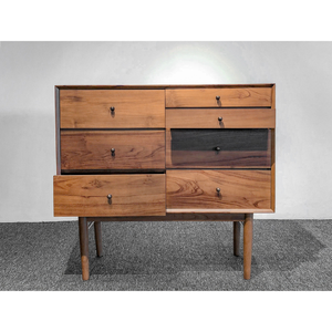 Buffet contemporain minimaliste en teck à 4 portes pour hall d'hôtel et villa - Product Image 3