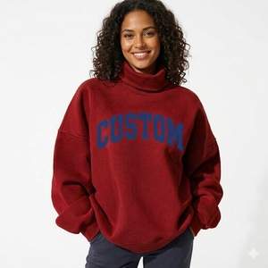 Sweat-shirt professionnel pour femme 2026, col montant, broderie frontale, hiver, coupe oversize, respirant, écologique, personnalisable - Product Image 2