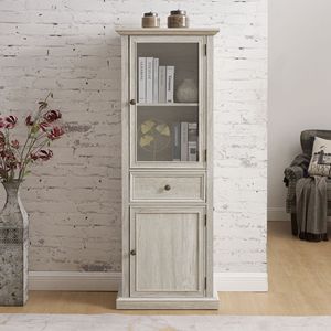 Credenza Alta Autoportante con Ante in Vetro e Ripiani, Mobile Contenitore con Cassetti per Soggiorno - Product Image 4