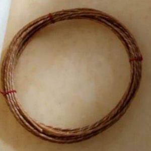 image is of a hank of braided <b>cord</b>, Gauge Twisted Square Non Tarnish Wire as <b>leather</b> or gut - Product Image 1