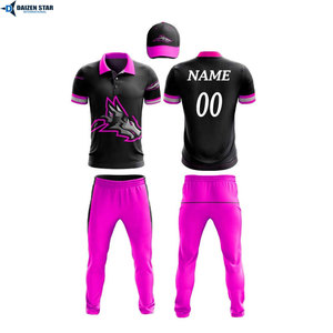 Men's Red White Striped Sports Kit Short Sleeve cricket uniform With Matching <b>Pants</b> Breathable Regular Fit All Seasons - Product Image 3