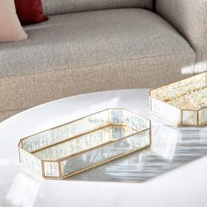 Rectangular Metal <b>Storage</b> <b>Tray</b> With Handle Polished Finish Classic Design Tableware Decorative Serving <b>Tray</b> - Product Image 4