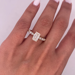 IGI Certified 2.70 Carat Emerald Cut Lab Grown <b>Diamond</b> 14K Yellow Gold Engagement <b>Ring</b> Luxury Wedding Bridal Jewelry Gift - Product Image 6