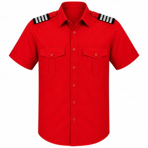 Camiseta Polo de Uniforme de Guardia de Seguridad Personalizada, Manga Corta, Roja, con Doble Bolsillo, Ropa de Trabajo de Seguridad de Alta Calidad, Suministro de Fábrica - Product Image 1