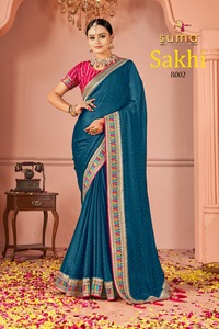 Elegante Sari Indio de Seda con Bordado, Sari Tradicional para Bodas y Fiestas - Product Image 4
