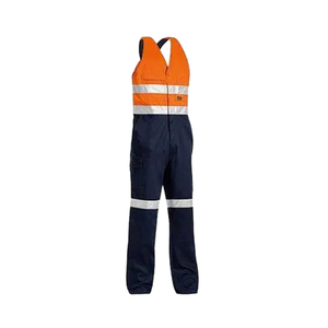 Salopette de travail haute visibilité imperméable pour homme, grande taille, en velours côtelé et toile de coton, avec dos en tissu actionnel - Product Image 5
