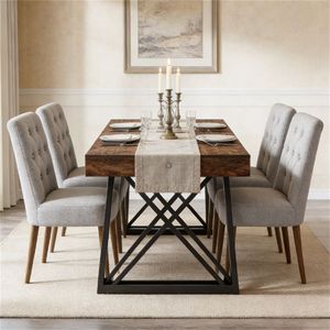 <b>Farmhouse</b> Kitchen <b>Dining</b> <b>Table</b> Dual-Use Office/Writing Desk with <b>Rustic</b> Style - Product Image 2