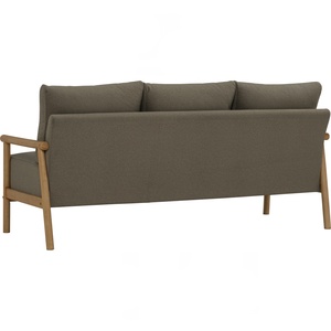 Canapé d'extérieur moderne trois places avec structure en bois et coussins, mobilier de jardin pour villa, patio, hôtel - Product Image 4