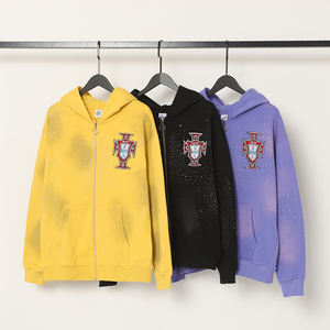 Nuevas sudaderas con capucha y cremallera frontal con pedrería para hombre y mujer, tipo cárdigan, de felpa de algodón, con diseño de diamantes, para otoño. - Product Image 4