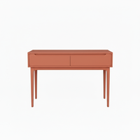 Table console ronde moderne en chêne massif avec 2 tiroirs, meubles écologiques pour salle à manger/salon, pour espaces modernes, garantie 1 an