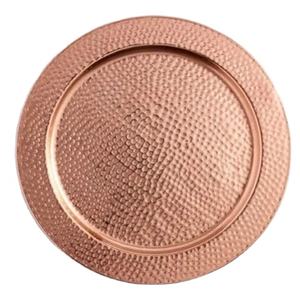 Assiettes de présentation rondes en acier inoxydable 304 couleur cuivre, vaisselle, centre de table pour Thanksgiving, assiette de service pour fruits argentée - Product Image 1