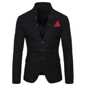 Blazer de negocios informal ajustado para hombre, Chaqueta de vestir de boda de color sólido para verano y otoño, eventos sociales y formales suaves - Product Image 4