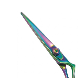 Rainbow Stainless Steel Hair Scissors Salon <b>Barber</b> Cutting Shears Straight <b>Blade</b> Right Hand Use Made in Pakistan - Product Image 6