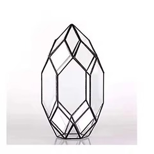 Terrario Decorativo de Metal y Vidrio para Plantas, Moderno Soporte Geométrico para Plantas de Interior, Adorno para el Hogar - Product Image 4