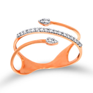 Anillo de Diamantes Infinity con Corona de Pétalos, Anillo de Diamantes Cultivados en Laboratorio de 0.15 CT, Corte Redondo, Diseño Floral, Oro Rosa de 18K - Product Image 1