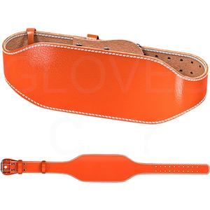Ceintures de musculation professionnelles en cuir de vachette de haute qualité, couleur orange personnalisée, écologiques, réglables et droites - Product Image 2