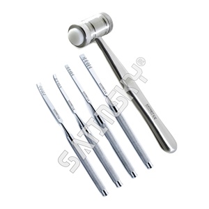 Juego Premium de 9 Cinceles Dentales de Acero Inoxidable, Martillo Mead, Instrumentos Quirúrgicos Manuales con Certificación CE para Implantes Dentales - Product Image 6