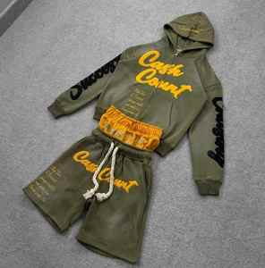 Ensemble short et veste coupe-vent en nylon imperméable personnalisé, survêtement léger avec short et sweat à capuche pour l'été - Product Image 3