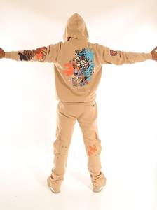 Ensemble survêtement streetwear graphique pour homme, haut de gamme, style hip-hop décontracté, deux pièces - Product Image 4