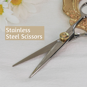 Ciseaux de barbier professionnels colorés en acier inoxydable, manche décalé, japonais, pour droitiers, usage en salon - Product Image 6