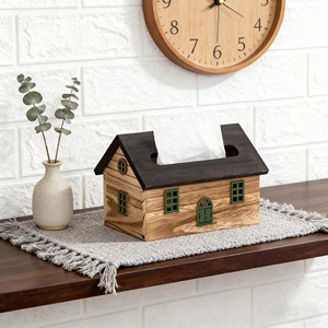 Elegante caja de pañuelos de madera con diseño para el hogar, para la mesa del aula, la cocina y la decoración de la habitación infantil, hecha a mano en India. - Product Image 1